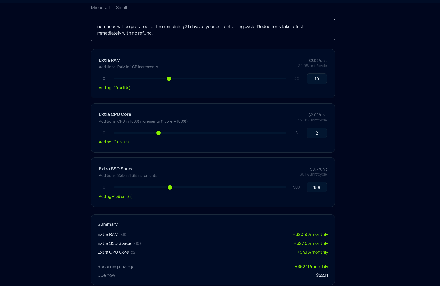Mid-cycle add-on management